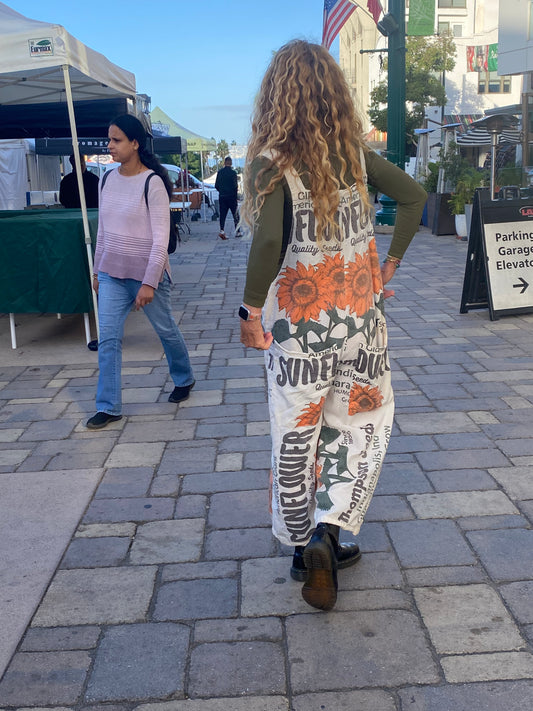 Sunflower Rice Sack Overalls