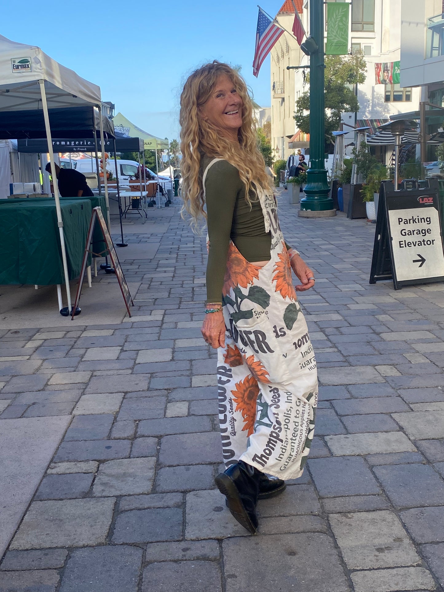 Sunflower Rice Sack Overalls