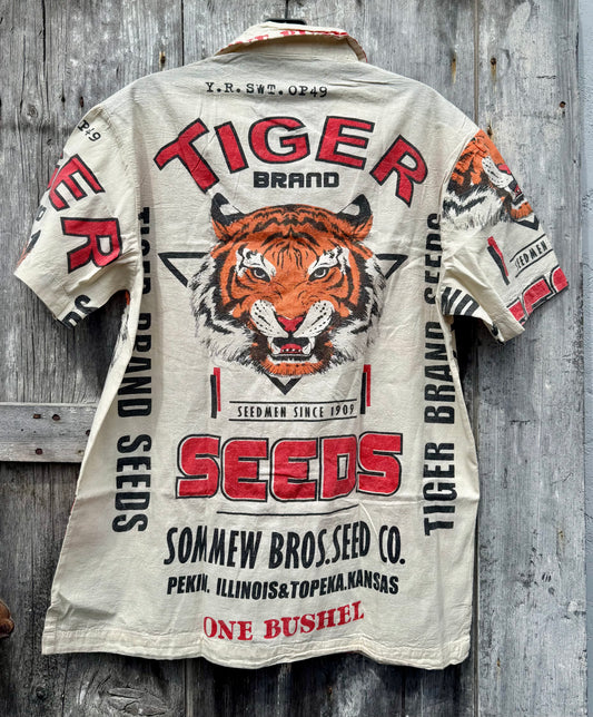 Short Sleeve Up-Cycled Tiger Shirt